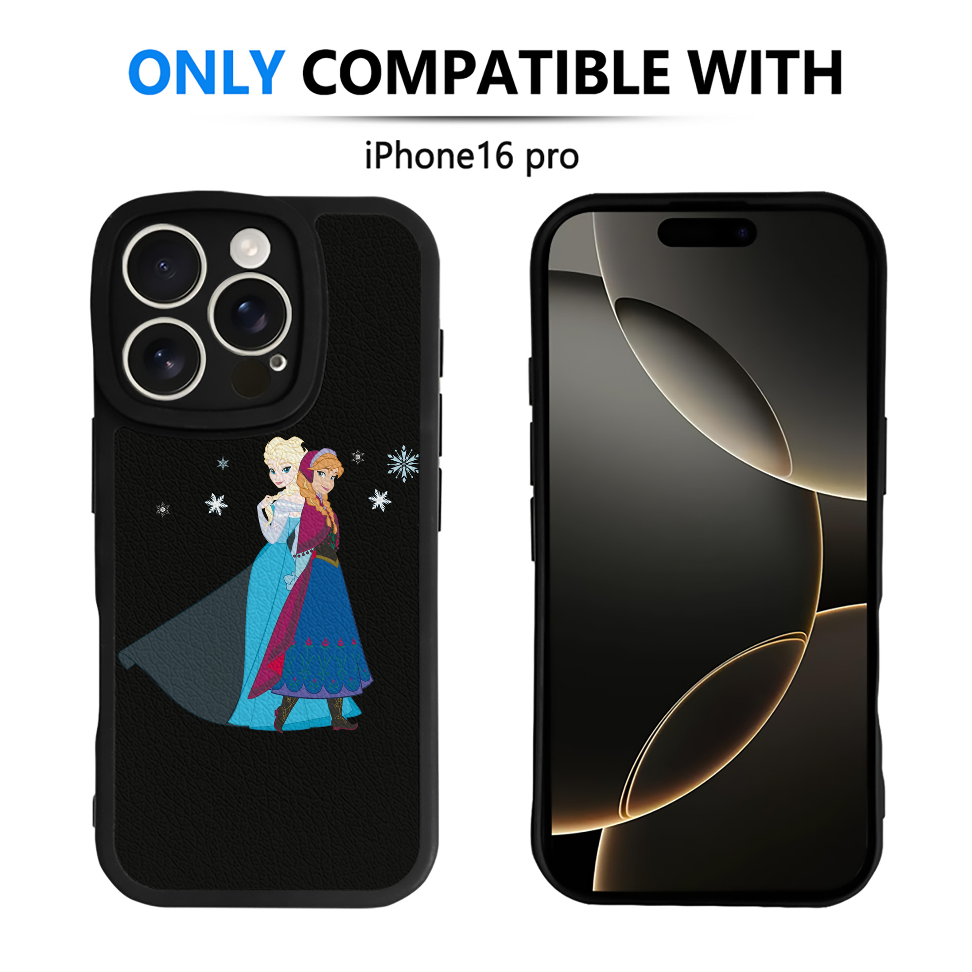 （画像用） アナと雪の女王 アンナ エルサ Frozen Anna Elsa 【iPhone 16シリーズ対応】シリコンスマホケース（レザー調） 材質：シリコン